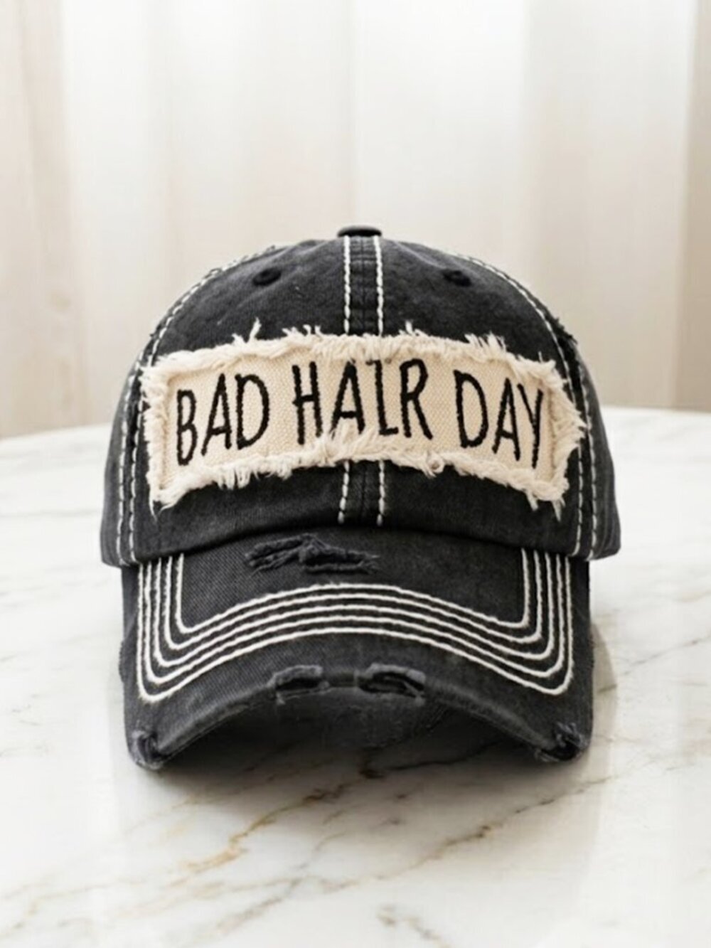 Ladies Black Bad Hair Day Women’s Baseball Cap